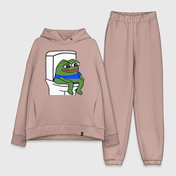 Женский костюм оверсайз Лягушонок пепе, цвет: пыльно-розовый