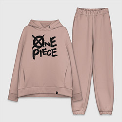 Женский костюм оверсайз One Piece Большой куш лого, цвет: пыльно-розовый