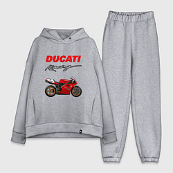 Женский костюм оверсайз DUCATI ДУКАТИ MOTOSPORT, цвет: меланж