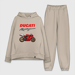 Женский костюм оверсайз DUCATI ДУКАТИ MOTOSPORT, цвет: миндальный