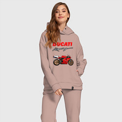 Женский костюм оверсайз DUCATI ДУКАТИ MOTOSPORT, цвет: пыльно-розовый — фото 2