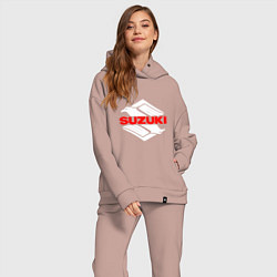 Женский костюм оверсайз SUZUKI СУЗУКИ МОТОСПОРТ, цвет: пыльно-розовый — фото 2