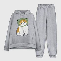 Женский костюм оверсайз Котолягушонок, цвет: меланж