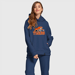Женский костюм оверсайз Football Tigers, цвет: тёмно-синий — фото 2