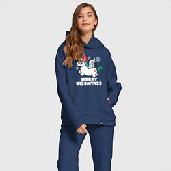 Женский костюм оверсайз Merry Kissmyass Unicorn, цвет: тёмно-синий — фото 2