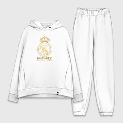 Женский костюм оверсайз Real Madrid gold logo, цвет: белый