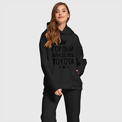 Женский костюм оверсайз Гордый владелец Toyota, цвет: черный — фото 2