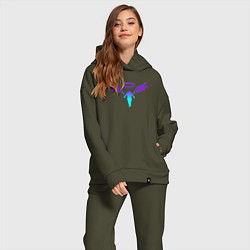 Женский костюм оверсайз WALHALLA TEAM NEON LOGO ТОКИЙСКИЕ МСТИТЕЛИ, цвет: хаки — фото 2