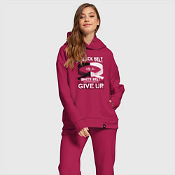 Женский костюм оверсайз Черный пояс - это белый пояс, который отказался сд, цвет: маджента — фото 2