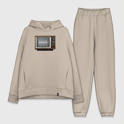 Женский костюм оверсайз Лебединое по ТВ, цвет: миндальный