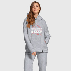 Женский костюм оверсайз РОЖДЕННЫЙ В СССР СЕРП И МОЛОТ, цвет: меланж — фото 2