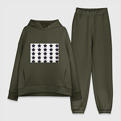 Женский костюм оверсайз Звёзды в цветах флага России