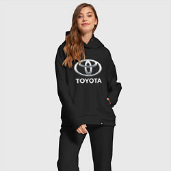 Женский костюм оверсайз TOYOTA 3D Logo, цвет: черный — фото 2