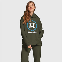 Женский костюм оверсайз Honda в стиле Top Gear, цвет: хаки — фото 2