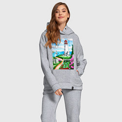 Женский костюм оверсайз Маяк на берегу, цвет: меланж — фото 2