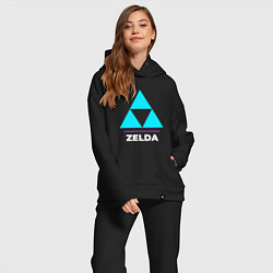 Женский костюм оверсайз Символ Zelda в неоновых цветах, цвет: черный — фото 2