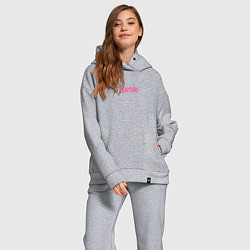 Женский костюм оверсайз Barbie mini logo, цвет: меланж — фото 2