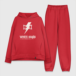 Женский костюм оверсайз Белые шрамы лого винтаж, цвет: красный