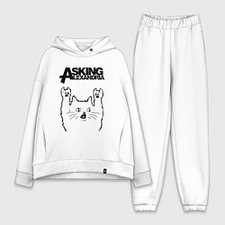 Женский костюм оверсайз Asking Alexandria - rock cat, цвет: белый