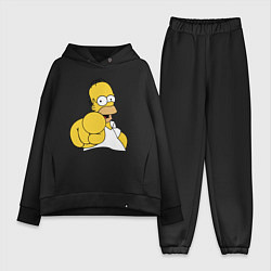Женский костюм оверсайз Гомер Симпсон указывает пальцем, цвет: черный