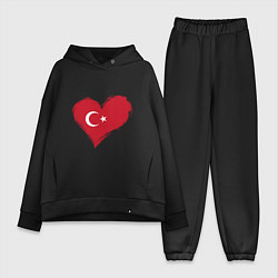 Женский костюм оверсайз Сердце - Турция, цвет: черный