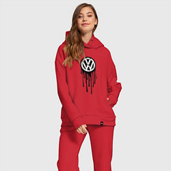 Женский костюм оверсайз Volkswagen - art logo, цвет: красный — фото 2