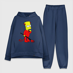 Женский костюм оверсайз Bart Simpson - devil, цвет: тёмно-синий
