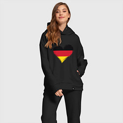 Женский костюм оверсайз Сердце - Германия, цвет: черный — фото 2