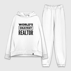 Женский костюм оверсайз The worlds okayest realtor, цвет: белый