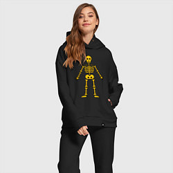 Женский костюм оверсайз Жёлтый скелетик, цвет: черный — фото 2
