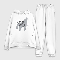Женский костюм оверсайз LONE WOLF одинокий волк, цвет: белый