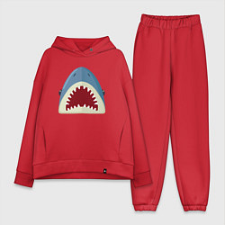 Женский костюм оверсайз Красивая акула, цвет: красный