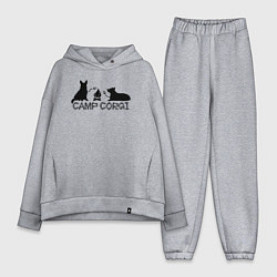 Женский костюм оверсайз Лагерь корги, цвет: меланж