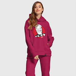 Женский костюм оверсайз Доктор Ливси - KFC Edition, цвет: маджента — фото 2