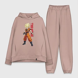 Женский костюм оверсайз Dragon Ball - Goky Son, цвет: пыльно-розовый