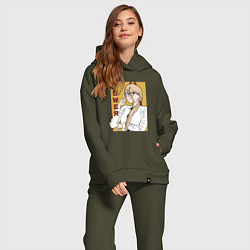 Женский костюм оверсайз Милая Пауэр, цвет: хаки — фото 2