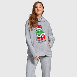 Женский костюм оверсайз Santa Claus Grinch - merry Christmas, цвет: меланж — фото 2