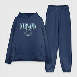 Женский костюм оверсайз Nirvana - смайлик, цвет: тёмно-синий