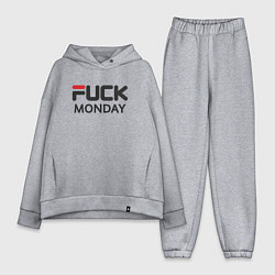 Женский костюм оверсайз Fuck monday, anti-brand, fila, цвет: меланж