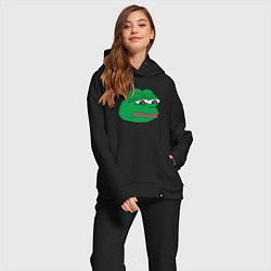 Женский костюм оверсайз Лягушонок Пепе-Frog Pepe, цвет: черный — фото 2