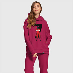 Женский костюм оверсайз Slipknot Семерка, цвет: маджента — фото 2