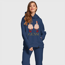 Женский костюм оверсайз Два весёлых гуся - GUSSI - Fashion 2055, цвет: тёмно-синий — фото 2