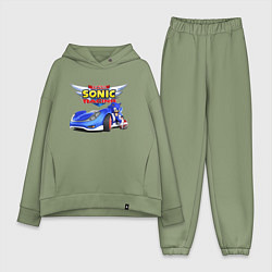 Женский костюм оверсайз Team Sonic racing - hedgehog, цвет: авокадо