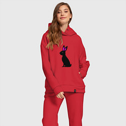 Женский костюм оверсайз Черный кролик, цвет: красный — фото 2
