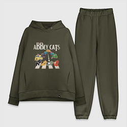 Женский костюм оверсайз Abbey cats, цвет: хаки