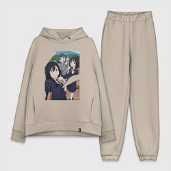 Женский костюм оверсайз Подруги вместе - Super Cub, цвет: миндальный