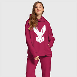 Женский костюм оверсайз White rabbit head, цвет: маджента — фото 2
