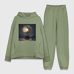 Женский костюм оверсайз Запертый свет, цвет: авокадо