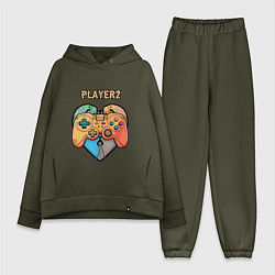 Женский костюм оверсайз Player 2, цвет: хаки