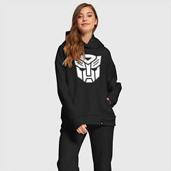 Женский костюм оверсайз Знак Трансформера, цвет: черный — фото 2